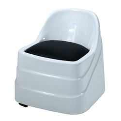 Silla baja con ruedas y respaldo para pedicura