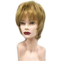 Peluca corta fibra 2 - color rubio dorado - PELUCA-PELOCORTO