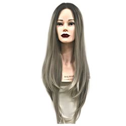 Peluca lace larga gris - color 1b/gris